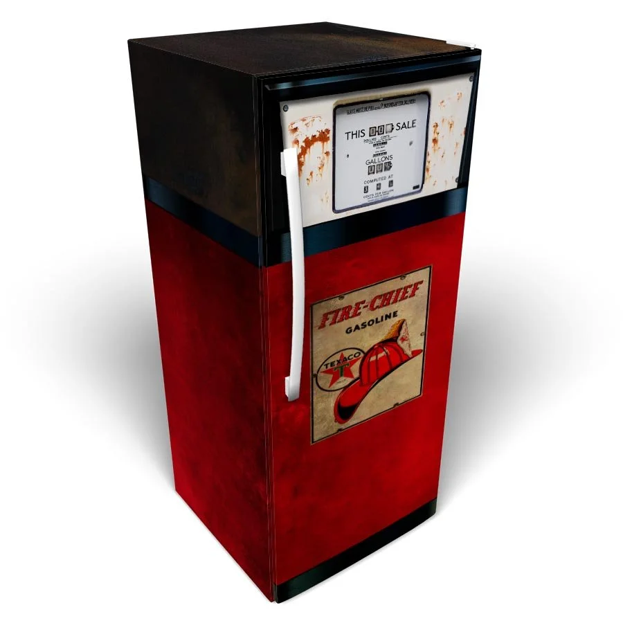 Sky Chief Texaco Vintage Gas Pump Refrigerator Wrap